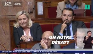 Quand Édouard Philippe évoque la possibilité d'un débat Macron-Le Pen, l'hémicycle s'agite