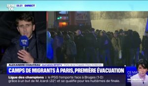 L'évacuation d'un camp de migrants est en cours Porte de la Chapelle à Paris
