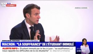 Baisse des APL: "Je sais les cinq euros d'APL, je le traîne comme un boulet" (Emmanuel Macron à Amiens)