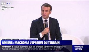 Face à des étudiants d'Amiens, Emmanuel Macron appelle à être "plus positif"