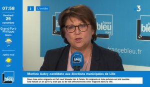 Municipales à Lille : "On travaille ensemble"; dit Martine Aubry sur Patrick Kanner