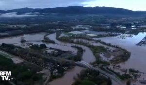 Les images de Roquebrune-sur-Argens inondée filmées depuis l'hélicoptère BFMTV