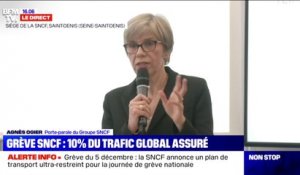 Agnès Ogier (SNCF): "Seulement 3% des TER pourront circuler" et pour les intercités "le trafic sera quasiment nul" le 5 décembre