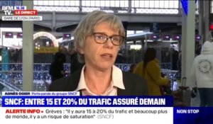 Grève SNCF: "Pour mardi, nous n'attendons pas d'amélioration" déclare la porte-parole de la SNCF