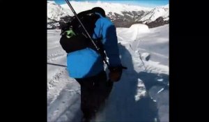 Il transforme sa grosse chute en ski à réussite totale... La classe