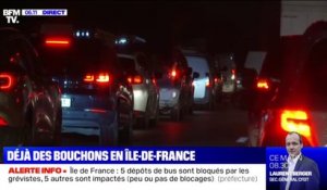Grèves: déjà plus de 130 kilomètres de bouchons cumulés en Île-de-France
