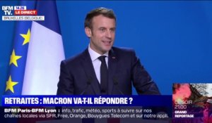 Retraites: Emmanuel Macron souhaite que "le gouvernement poursuive son travail et avance"