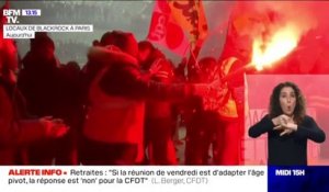 Retraites: des cheminots allument des fumigènes dans les locaux de BlackRock France