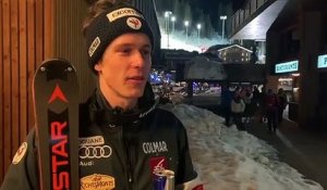 ski alpin : la réaction de Clément No¨ël après sa 3e place lors du slalom de Madonna di Compiglio