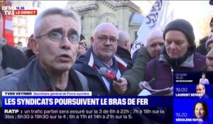 Pour Yves Veyrier (FO), c'est grâce à la mobilisation "qu'on peut se faire entendre du gouvernement"