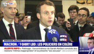 Story 2 : La colère des policiers face à Emmanuel Macron posant avec un t-shirt contre les "violences policières" - 31/01