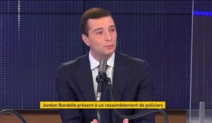 Manifestation des policiers : quand "le pouvoir exécutif est contraint de descendre dans les rues, c'en est fini de l'Etat", selon Jordan Bardella