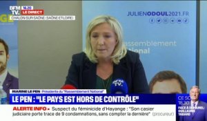 Marine Le Pen réclame la "suppression du statut de réfugié" aux personnes "qui commettent des délits et des crimes" en France