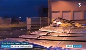 Tempête Ciara : le toit de l'école de Saint-Dié arraché