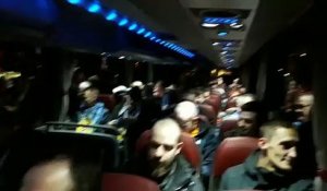 Épinal – Saint-Étienne en quart de finale de la Coupe de France au stade Marcel-Picot : les supporters donnent de la voix dans le bus