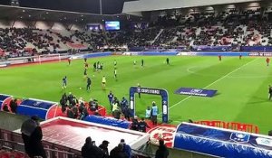Épinal – Saint-Étienne en quart de finale de la Coupe de France au stade Marcel-Picot : les joueurs terminent leur entraînement