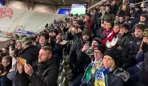 Épinal – Saint-Étienne en quart de finale de la Coupe de France au stade Marcel-Picot : la joie des supporters après le but spinalien