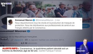 Coronavirus: Emmanuel Macron annonce la réquisition des masques de protection