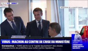 Coronavirus: Macron visite le centre de crise du ministère de la Santé