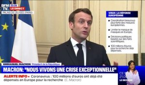 Emmanuel Macron: "Nous vivons aujourd'hui une crise exceptionnelle"