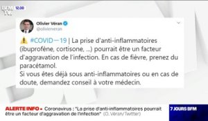 Coronavirus: "La prise d'anti-inflammatoires pourrait être un facteur d'aggravation de l'infection", selon Olivier Véran