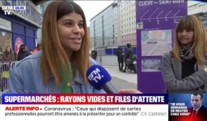 Dans les supermarchés, les rayons se vident et les files d'attente s'allongent