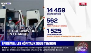 Coronavirus: 562 morts et 14.459 cas confirmés en France, selon Santé publique France