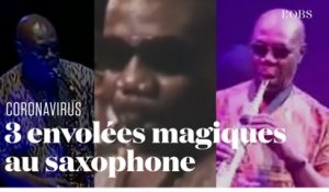 Trois envolées de Manu Dibango au saxophone