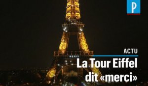 La Tour Eiffel s'illumine et dit «merci» aux soignants