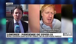 Coronavirus : Boris Johnson dans un état stable, selon son porte-parole