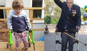 Inspiré par Captain Tom, cet enfant atteint du spina bifida réussit à collecter plus de 100 000 euros en marchant 10 mètres