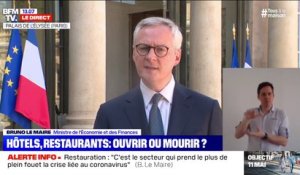 Bruno Lemaire: il y aura "à compter du 1er juin, un renforcement du fond de solidarité" pour l'hôtellerie et la restauration