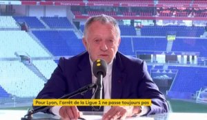 L'arrêt du championnat de Ligue 1 "va nous amener vers une catastrophe économique", selon le président de l'OL Jean-Michel Aulas