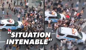 Manifestations pour George Flyod: À New York, une voiture de police fonce dans une foule