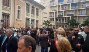 Marseille. Les policiers rassemblés devant l'hôtel de police