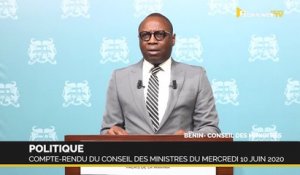 Bénin : compte-rendu du conseil des ministres du mercredi 10 juin 2020