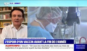 Vaccin: le PDG d'AstraZeneca assure qu'il "aura les résultats des tests au mois de septembre et pourra livrer à partir du mois d'octobre"