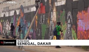 Au Sénégal, énorme fresque avec les Black Panthers, Winnie Mandela et Malcom X