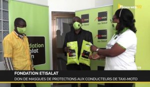 Bénin-Covid-19: don de masques de protections de la Fondation Etisalat aux conducteurs de taxi-moto