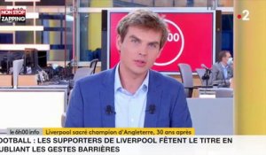 Football : les supporters de Liverpool fêtent le titre en oubliant les gestes barrières (vidéo)