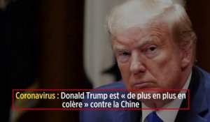 Coronavirus : Donald Trump est « de plus en plus en colère » contre la Chine