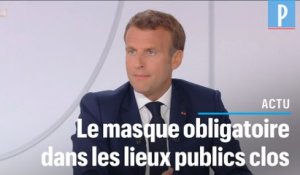 Macron souhaite "le port du masque obligatoire dans les lieux publics clos"