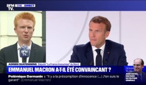 Adrien Quatennens estime qu'"Emmanuel Macron n'a pas donné à voir une once de réinvention"