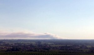 L'incendie du Tuzan vu de Sainte-Croix-du-Mont
