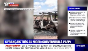 Français tués au Niger: des photos de leur véhicule calciné diffusées par les forces de sécurité sur place