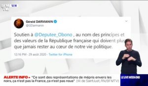 Couverture de Valeurs Actuelles: Gérald Darmanin apporte son soutien à Danièle Obono