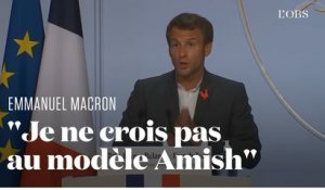 Macron défend la 5G et se moque du "modèle Amish" des écologistes