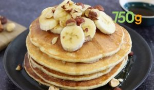 Recette de pancakes au sirop d'érable, bananes et noisettes - 750g