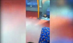 Il utilise un serpent vivant comme masque dans le bus en Angleterre