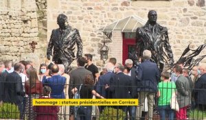 Des statues de Jacques Chirac et François Hollande dévoilées en Corrèze